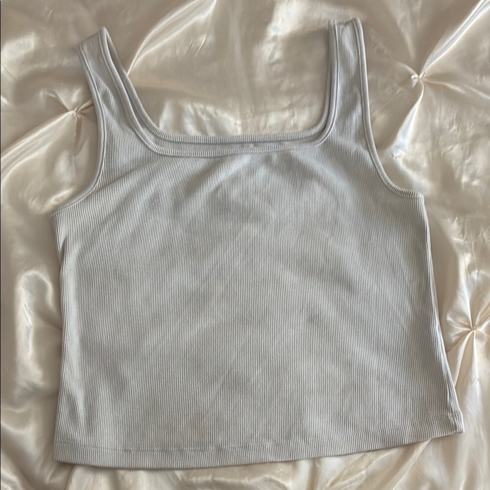 Old Navy White Ribbed Tank Top